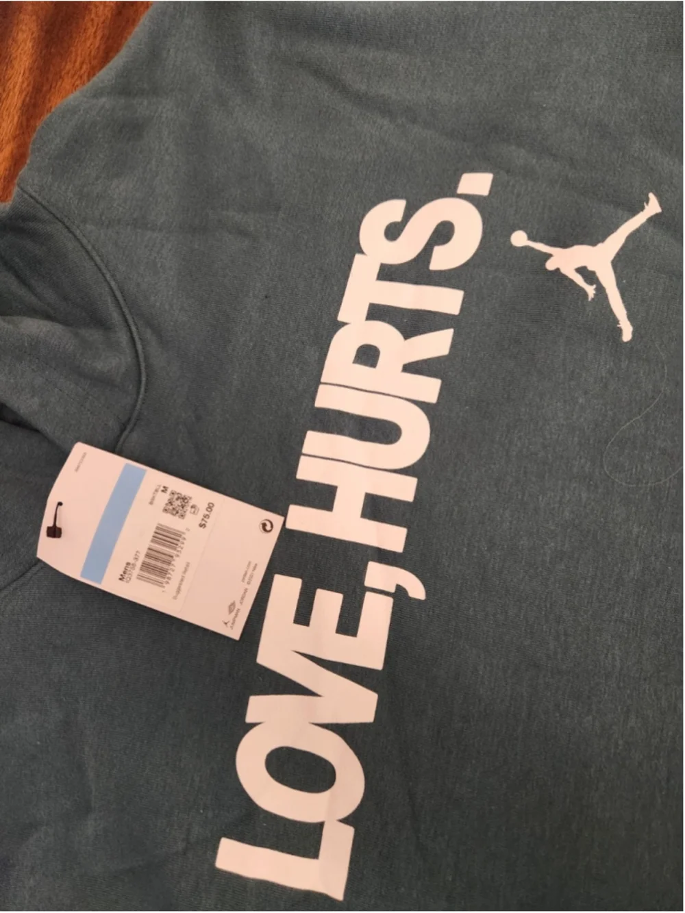 Jordan Men's M Blue Pullover Hoodie Graphic Print Logo Hood Pockets NGBR30-37